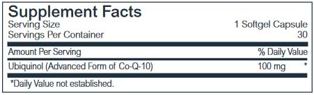 Life Plus Ubiquinol 100 -Advanced Co-Q-10 Co-Enzyme Formula