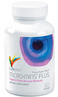 Life Plus Micro-Mins Plus plant derived organic trace colloidal minerals