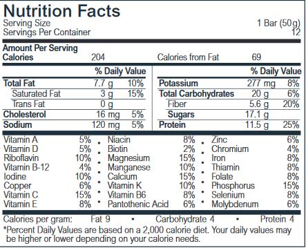 Life Plus SMARTbar ingredients